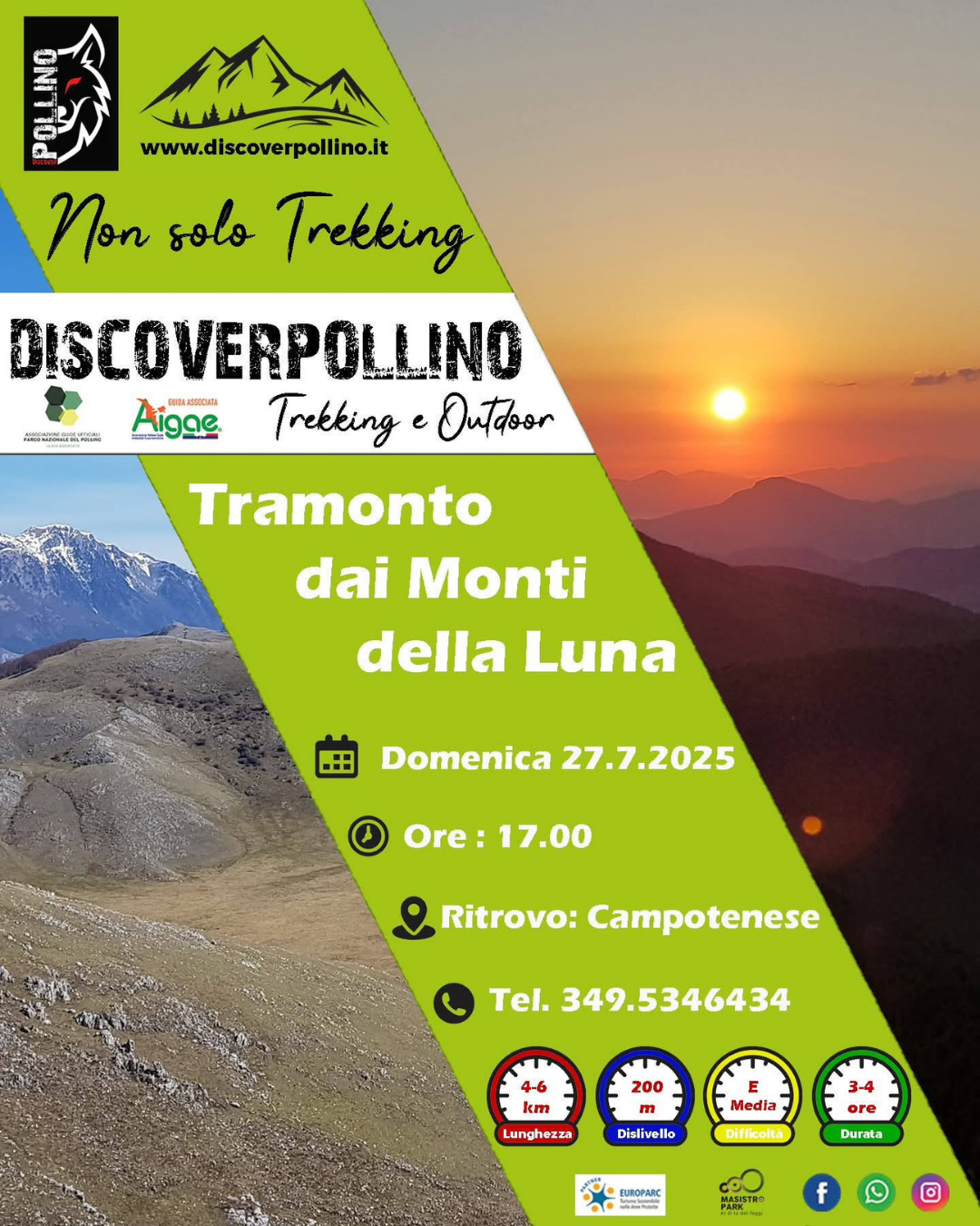 Trekking al tramonto sui Monti della Luna