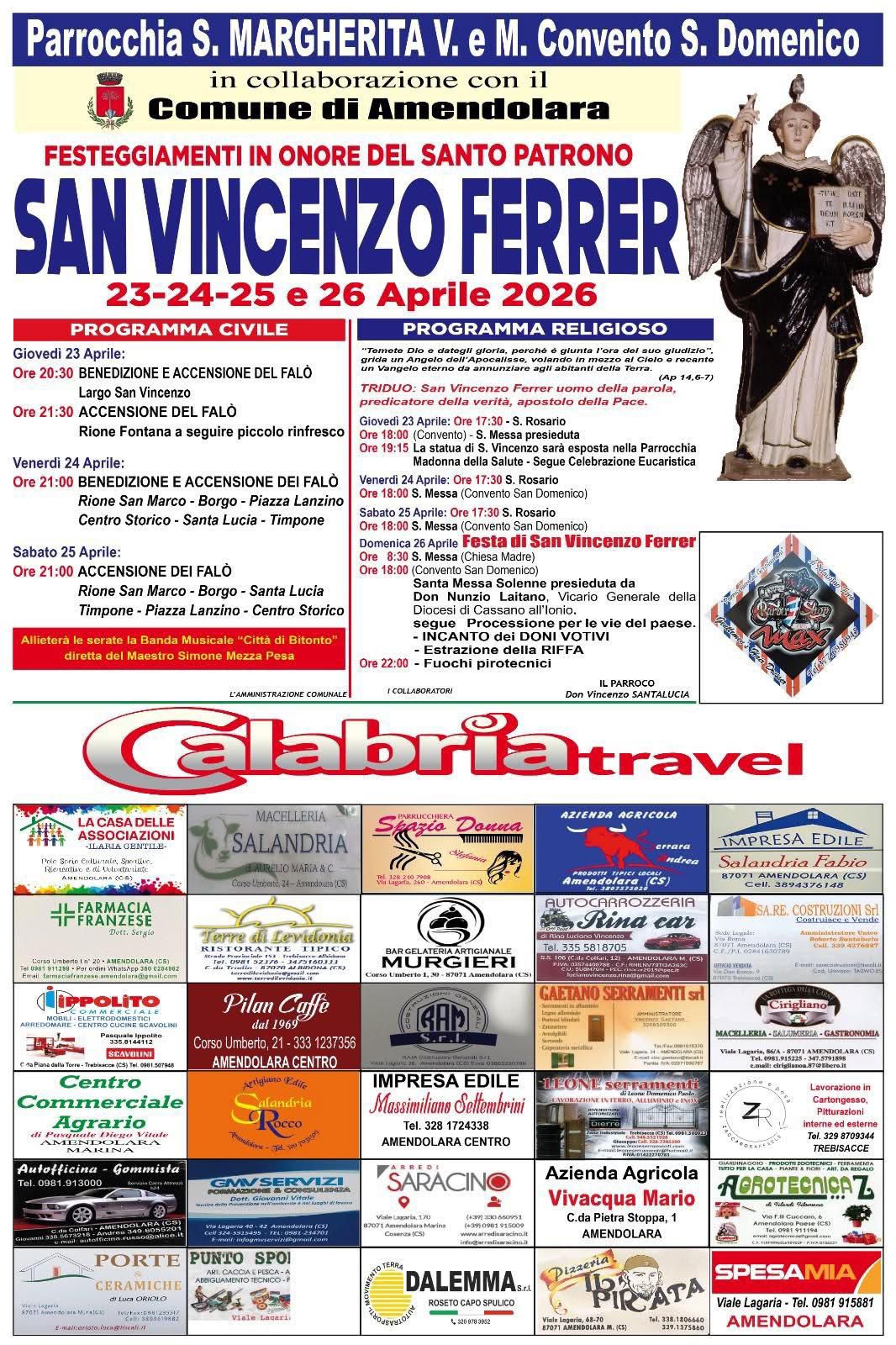 Festeggiamenti in onore del Santo Patrono San Vincenzo Ferrer