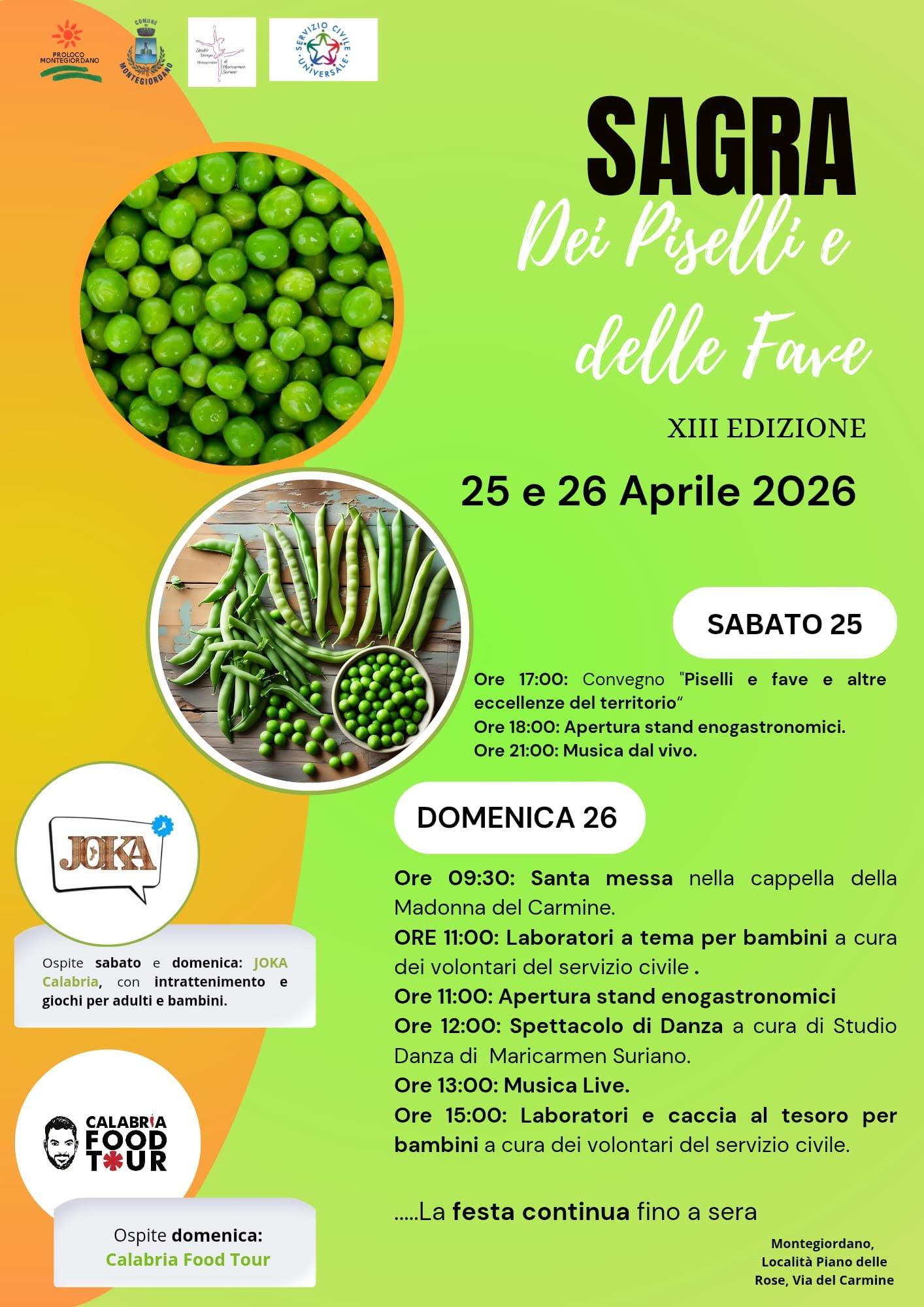 Sagre dei piselli e delle fave - Montegiordano
