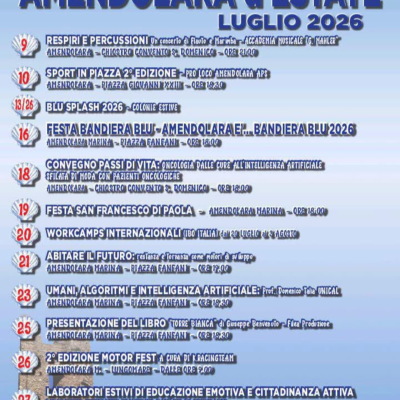 Amendolara d’Estate 2026: un luglio ricco di cultura, musica, sport e tradizioni